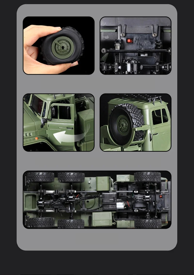 116 Scale Military Transport RC Truck With Trailer