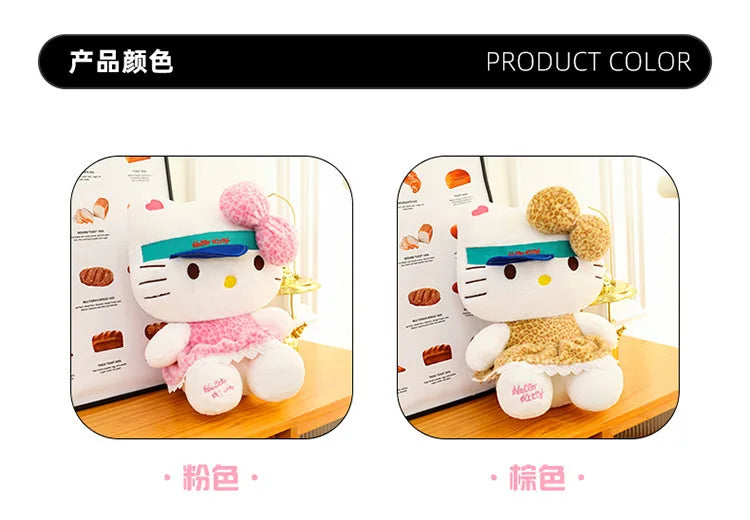 Sanrio 60cm Kawaii Print Hello Kitty Plush Toy Kt Cat Big Stuffed Doll Cartoon Cute Baby Kids Birthday Gift Room Decor