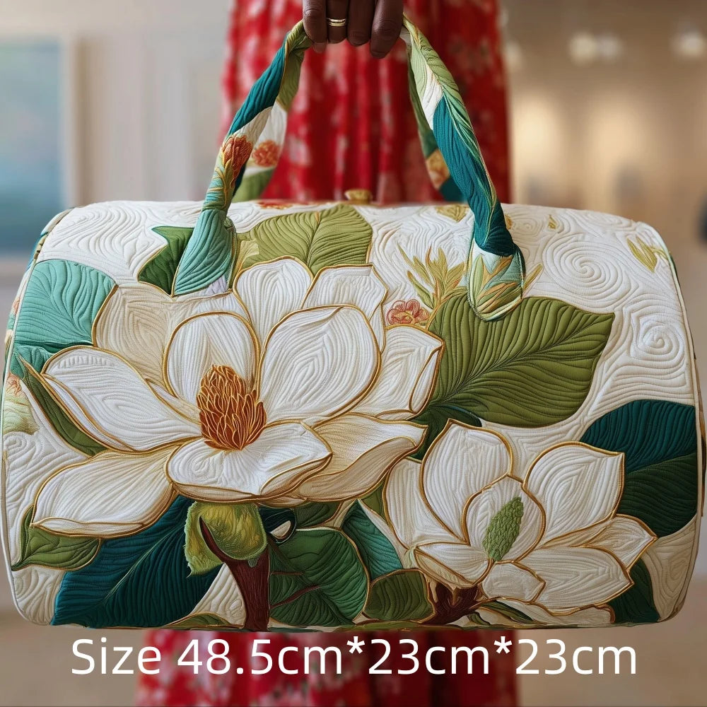 Fashion 3D Printed Quilted Travel Bag for Women Floral Tote Weekender Large Flower Pattern Carry On Handbag Vacation Bags
