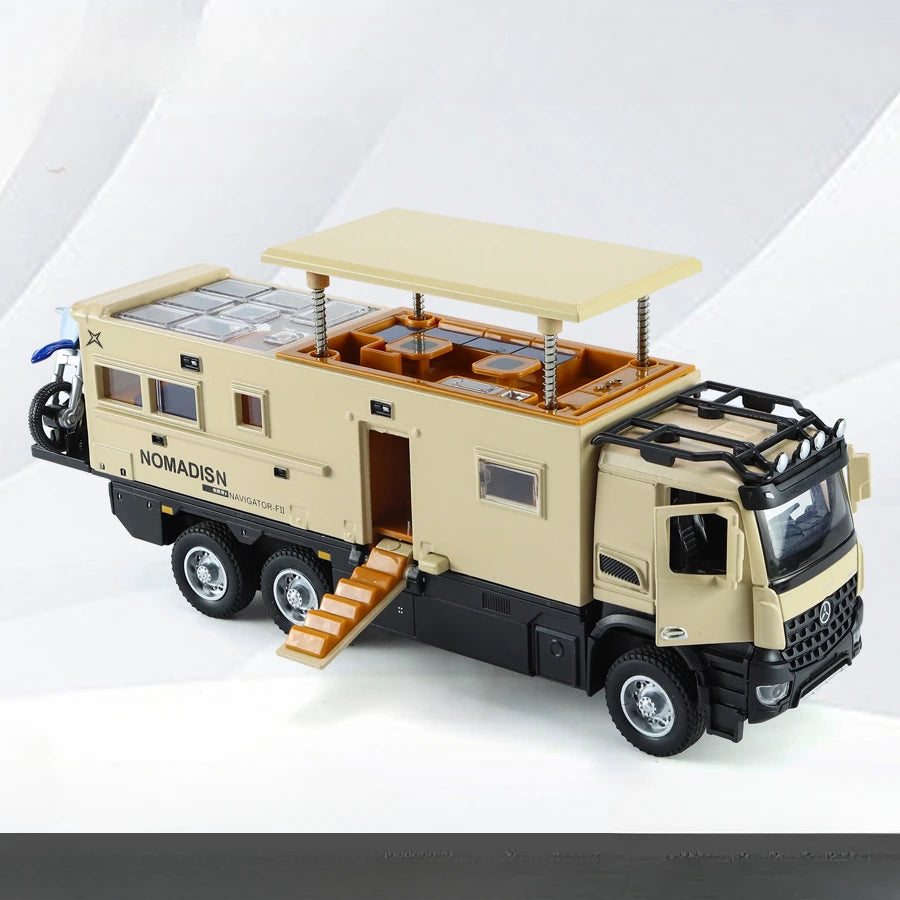 RV Toy Car Model Alloy Diecasting Pull Back with Sound Light High Simulation Models Vehicles for  Gifts
