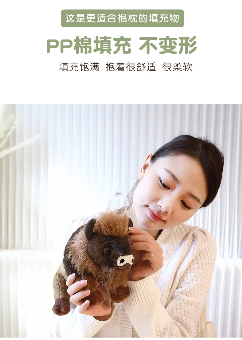 Lifelike Bull Buffalo Cow Bison Plush Stuffed Animal