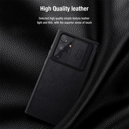 QIN Pro PU Leather Case For Samsung S22 Ultra Plus Flip Camera Slider 360° All-inclusive Shockproof Phone Cover