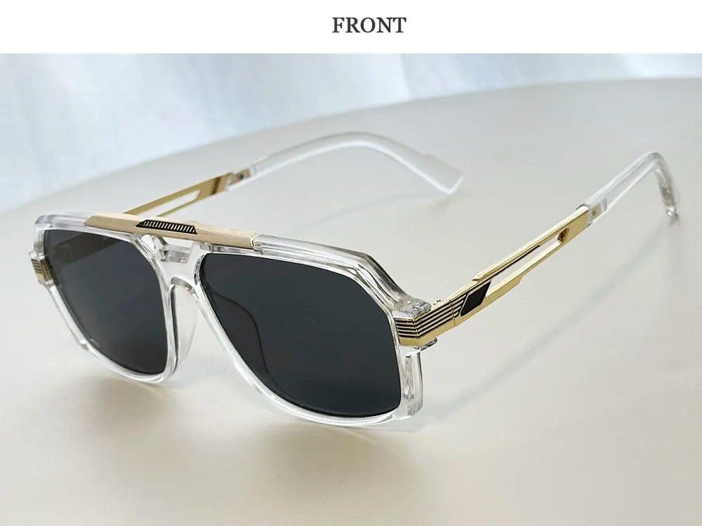 Vintage Square Alloy Frame Sunglasses With UV400 Protection