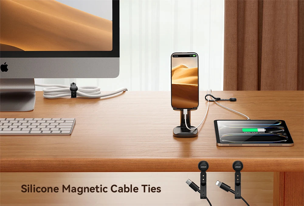 12/6PCS Magnetic Cable Management Ties Wire Organizer 11cm Cable Holder Adjustable Hook & Loop Organizer Straps for Home