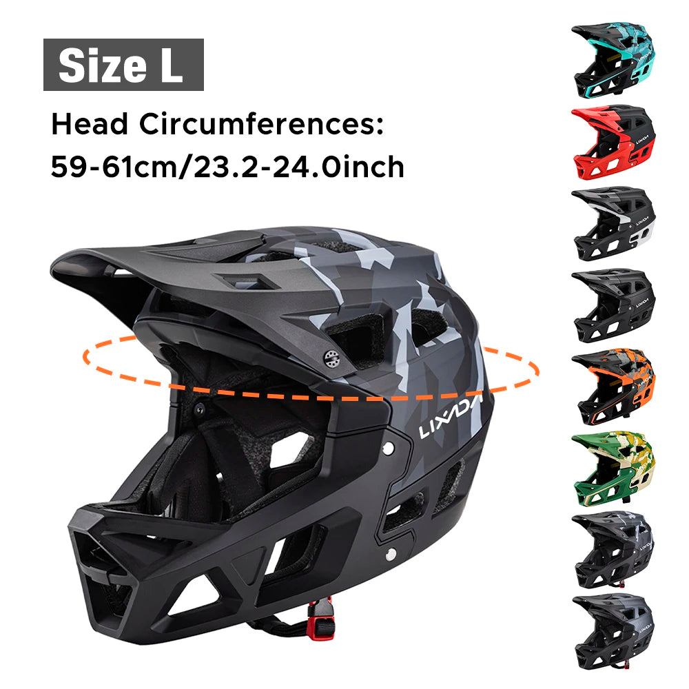 Full Face Mountain Bike Helmet Adult Racing Downhill MTB Helmet for Men/Women Adult Mountain Bike Helmet with Visor Over 31 Vent