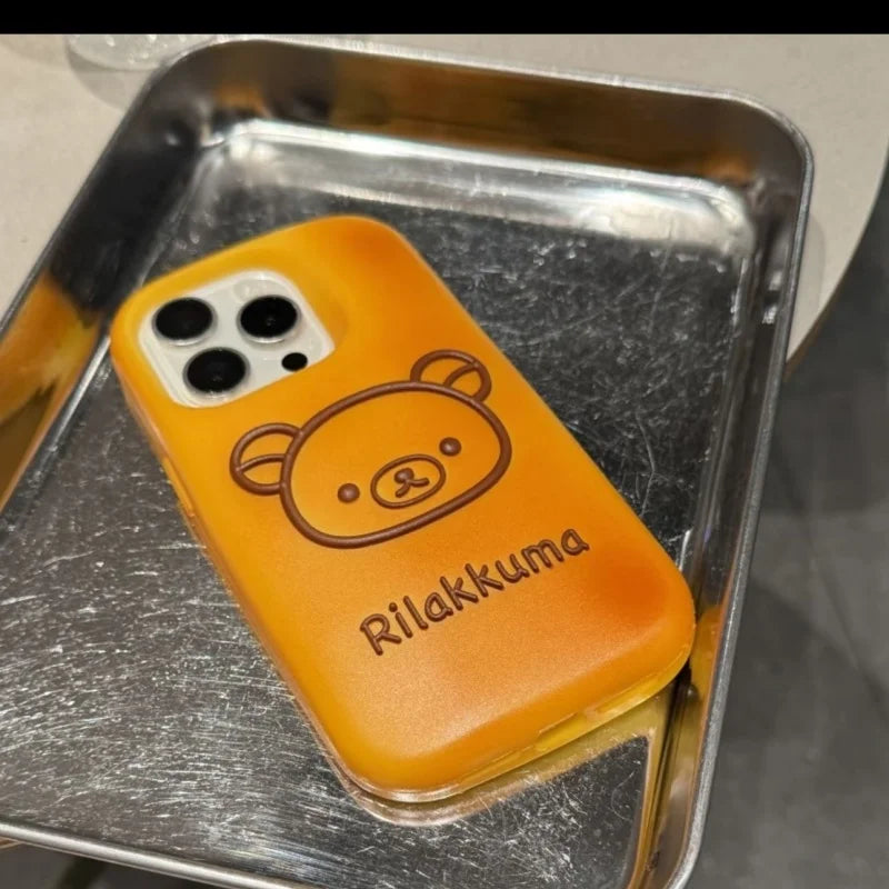 INS Cute 3D Pretzel Bread Bear Phone Case For iPhone 16 15 14 Pro Max Vivid Bakery Sweet Girl Gift Soft Silicone Back Cover