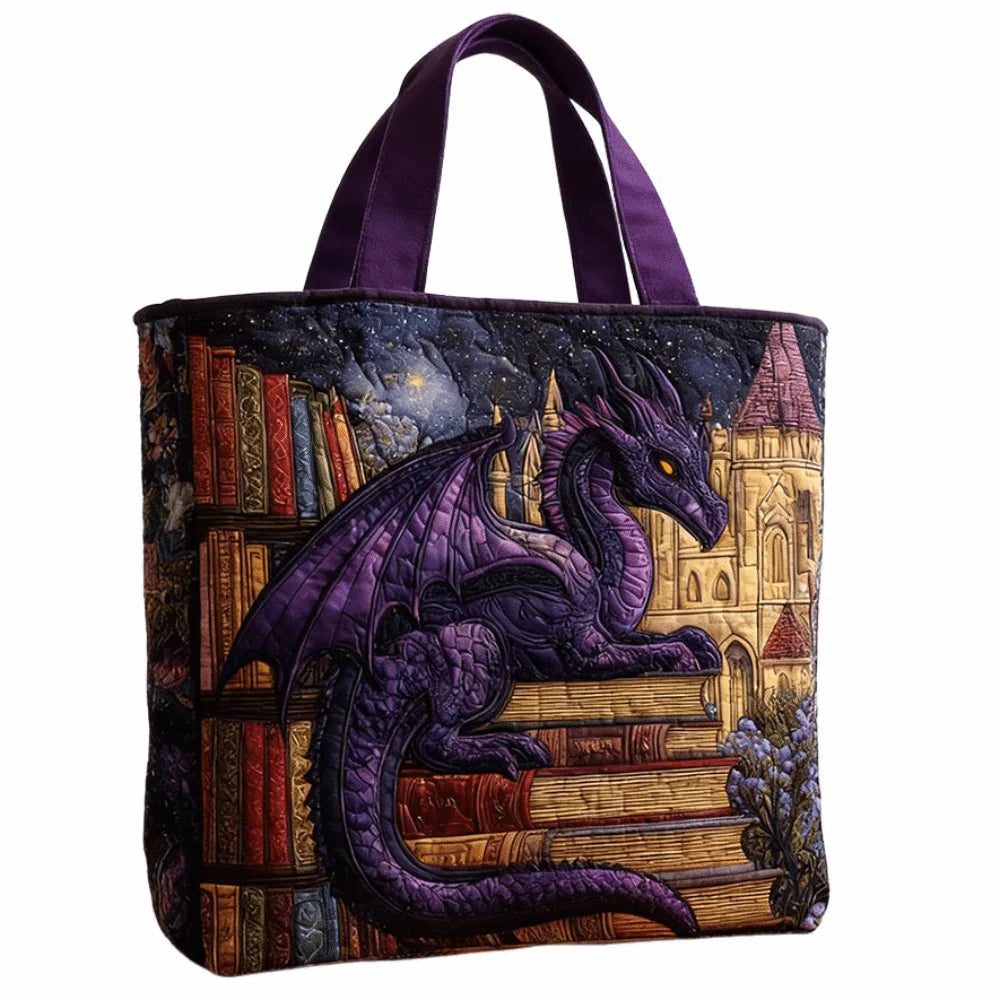 Vintage Quilted Tote Bag Large Capacity 3D Printed Shoulder Handbag