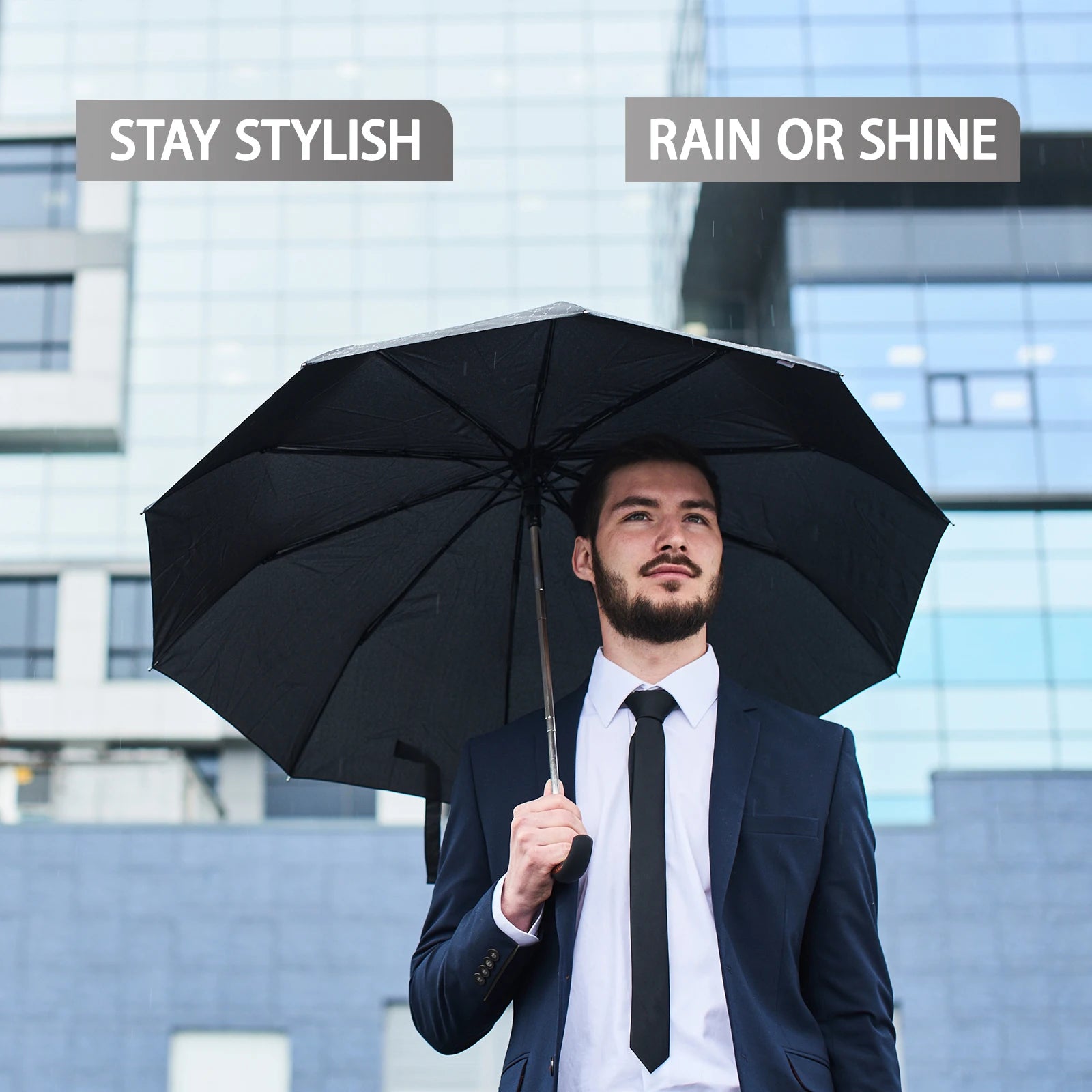 Windproof Travel Umbrella Small Strong but Light Portable and Automatic Folding R