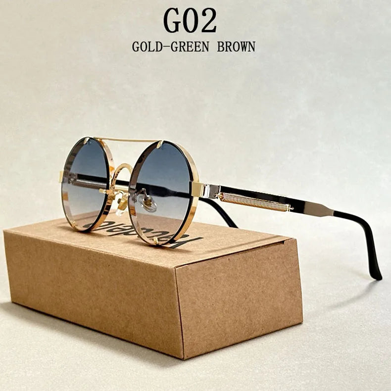 Round Steampunk Sunglasses With UV400 Protection