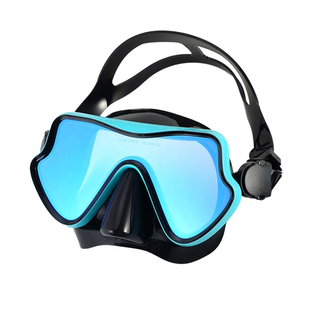 Snorkel Diving Mask Swimming Goggles Silicone Skirt Scuba Mask With Colorful Lens Tempered Glass Wide View For Adult Youth