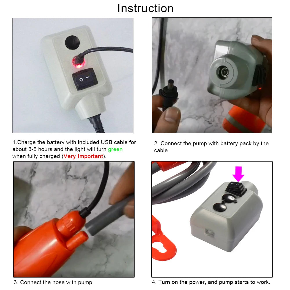 Rechargeable Portable Camping Shower Pump with Handheld Shower Head