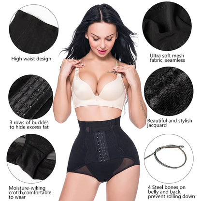 Women Waist Trainer Body Shaper High Waist Shaping Panties Tummy Control Knickers Slimming Underwear Postpartum Recovery Briefs