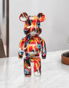 27cm Graffiti Bear Figurine Home Decoration Animal Statue Storage Money Jar Modern Room Sculpture Table Decor  Statues