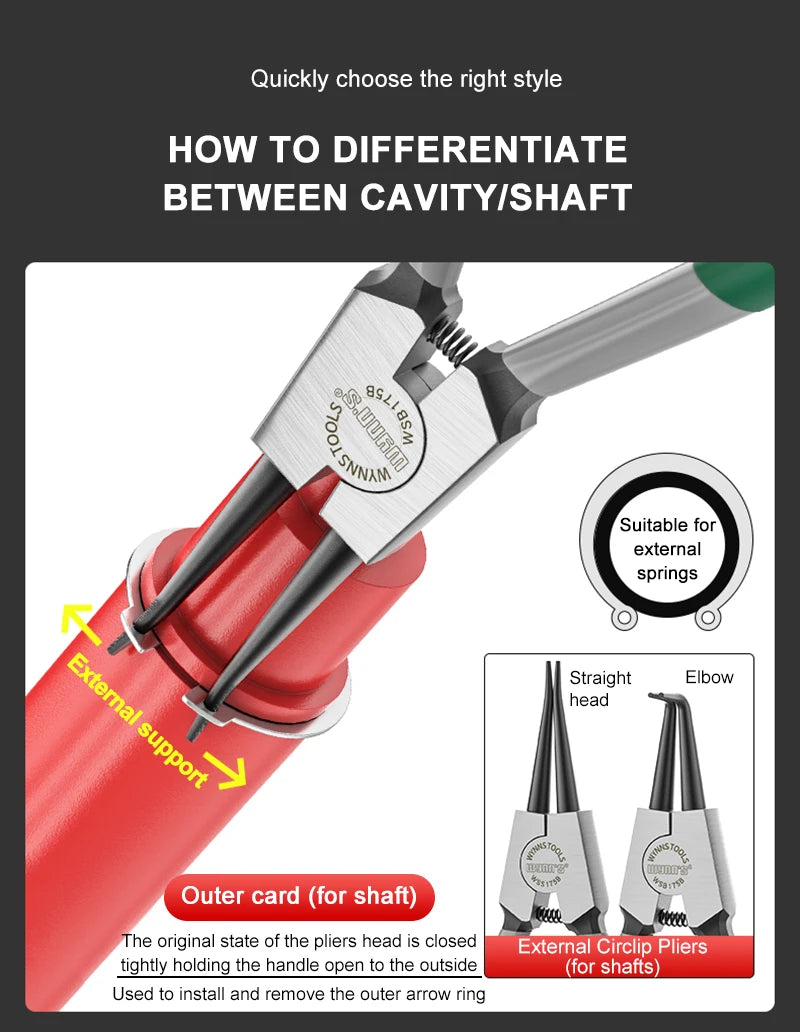 5/7/9/13 inch Snap Ring Pliers Set Lock Ring Circlip Pliers for Removing Installing Puller Locking Rings Shafts Hand Tool