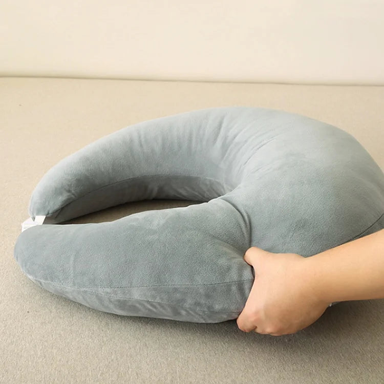 Ergonomic U-Shaped Gaming Pillow with Adjustable Arm Rest Support for Adults lap Cushion Reading Comfort Portable Design