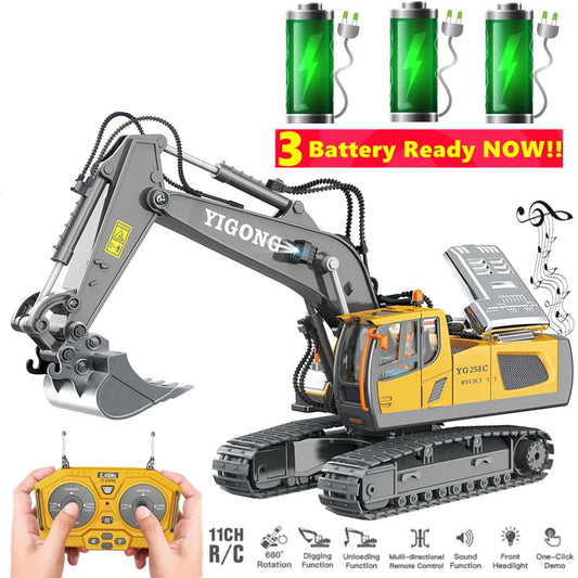 Remote Control Excavator Dump Truck Crawler Bulldozer RC Model Car Toy Alloy Simulation Construction Vehicle Gifts