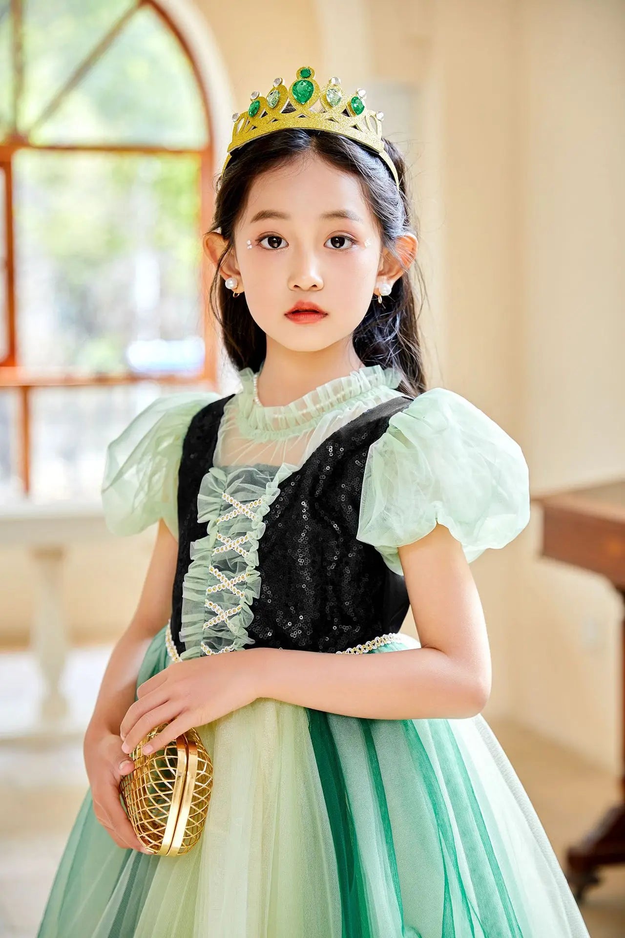 Summer New High-Quality Princess Dress - Girls Asymmetrical Tulle Skirt for Birthday & Children‘s Day
