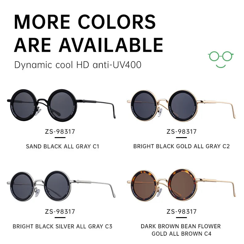 Round Steampunk Sunglasses With UV400 Protection