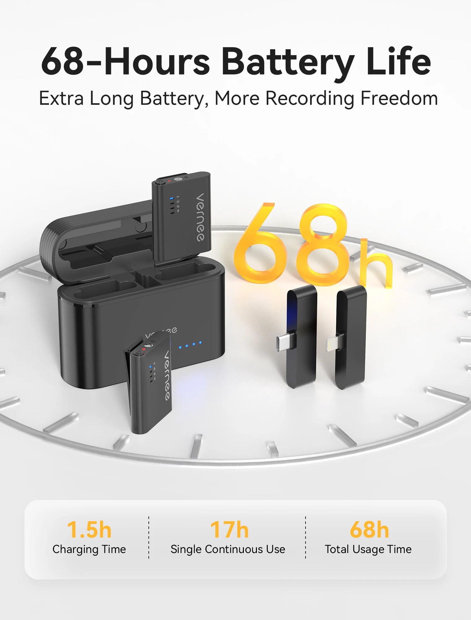 M1 Wireless Lavalier Microphone with Charging Case Short Video Recording Mini Mic for iPhone/iPad/Android