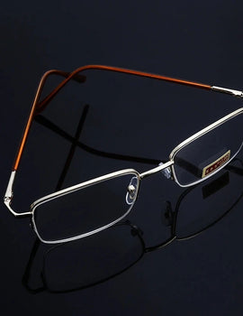 Men Reading Glasses Presbyopia Eyewear Full Frame Anti-Scratch Diopter Gold Color Glasses Unisex Multiple Degrees