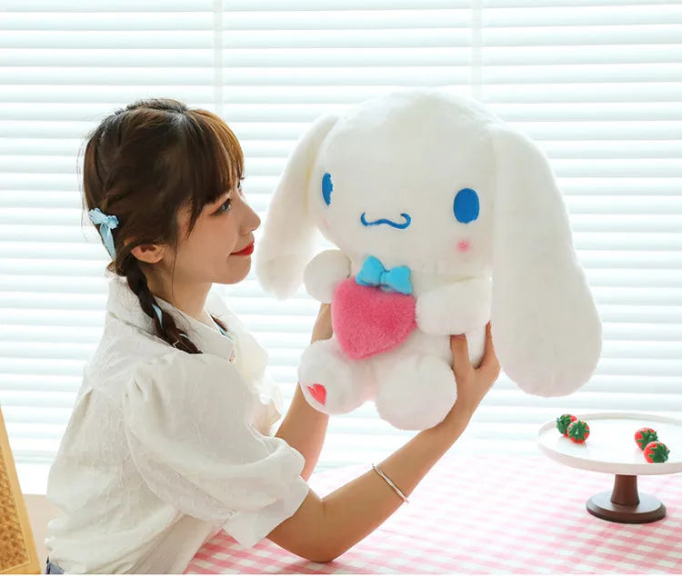Sanrio Kawaii Kuromi My Melody Cinnamoroll Plush Toy Stuffed Doll for Kids Birthday Xmas Gift Large Cute Pillow for Sleeping