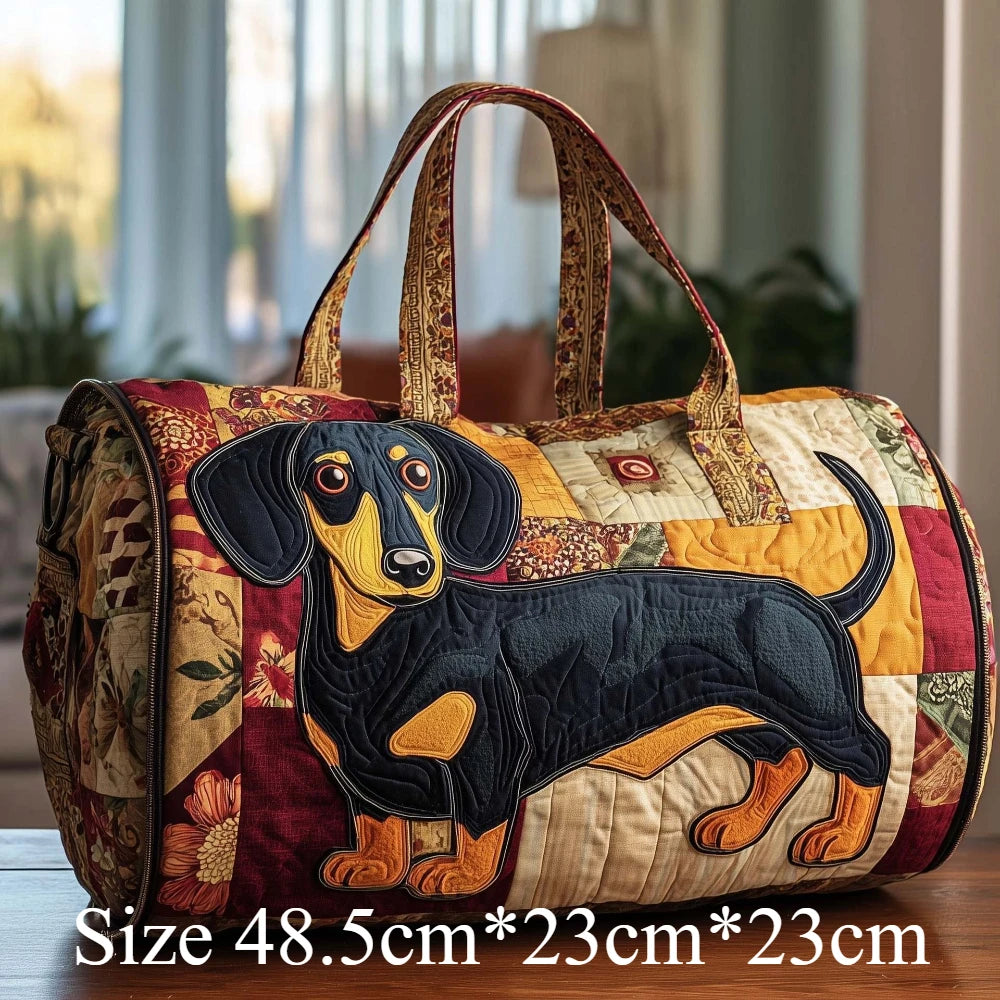 3D Print Quilted Dog Travel Bags Artistic Pet Dog Lovers Durable Weekend Gym Yoga Unique Dachshund Corgi French Bulldog Design