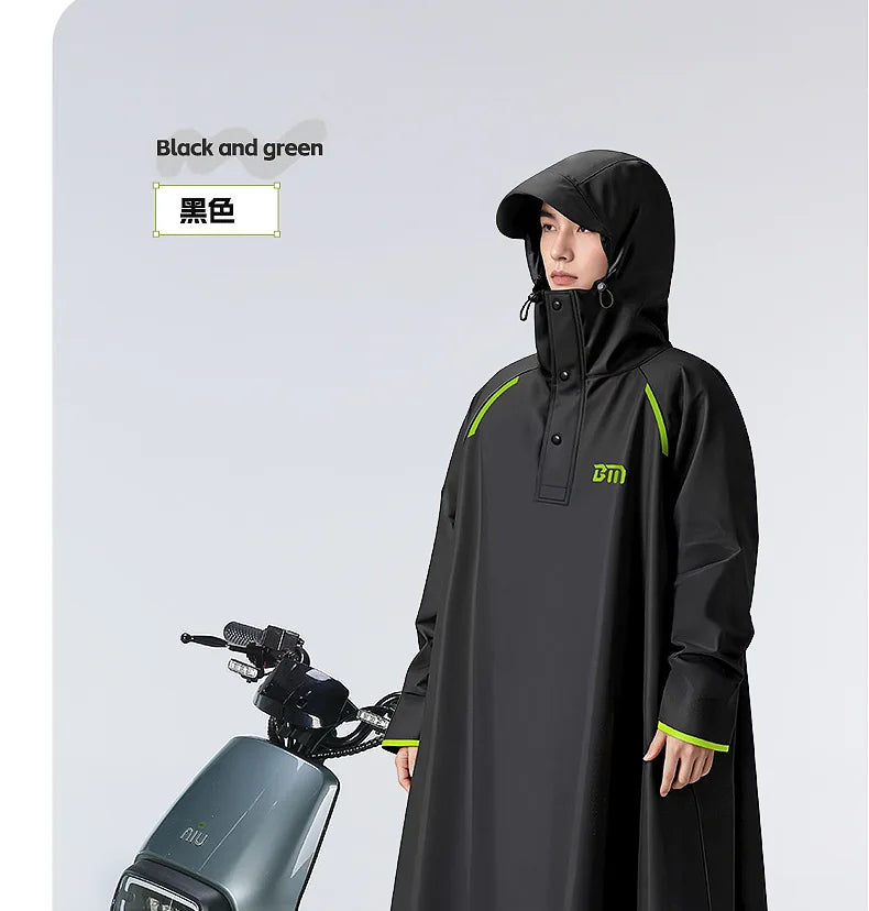 Thickened Full Body Waterproof PVC Raincoat for Motorcycle and Electric Scooter Riding