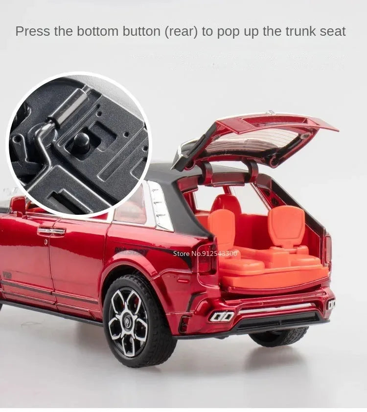 1:24 Rolls-Royce Spectre Cullinan Masory Car Model Toy Sound Light Shock Absorption Vehicle Models Desktop Ornaments Gift