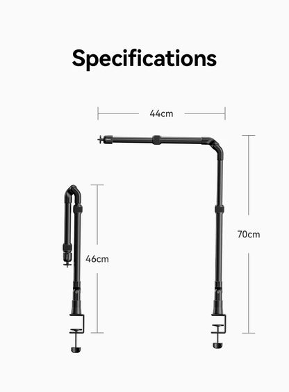 Camera Desk Setup Stand Adjustable Desk Mount with Holding Arm Max Load 2KG for Mirrorless Camera Microphone