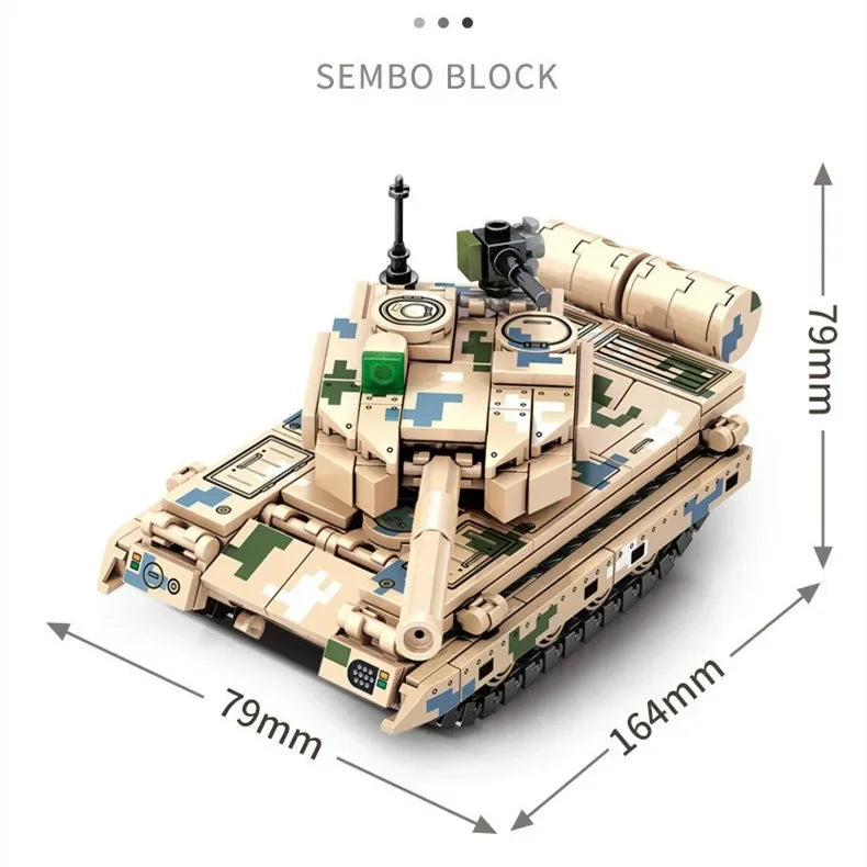Blocks Chinese military tank chariot Model action figure social games s toys boy birthday gift room decoration ornament