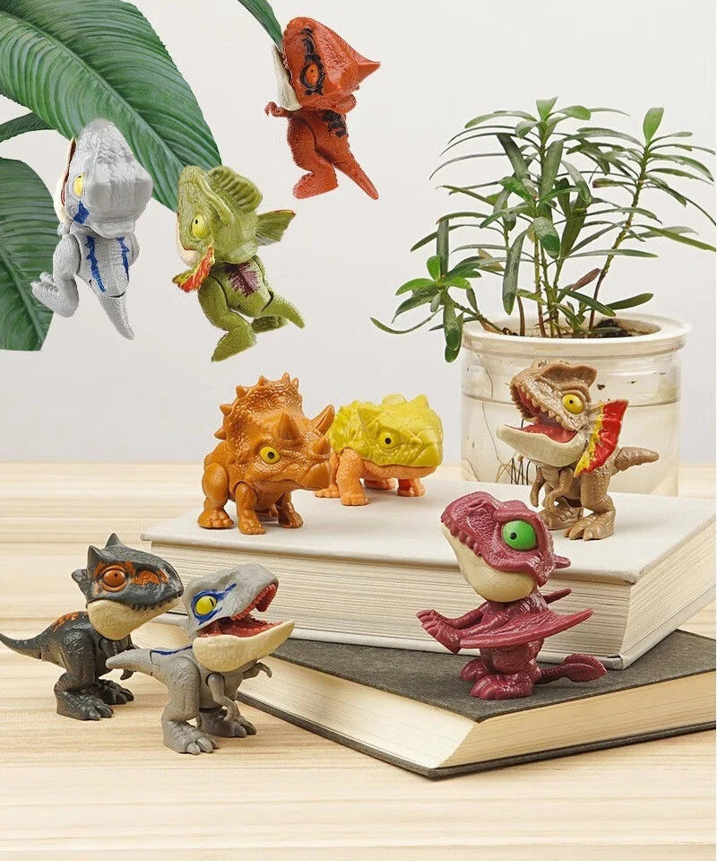 Bite Hand Finger Animal Dinosaur Model Tricky Chameleon Hippo Elephant Interactive Creative Joints Fidget Dino Xmas Boy Gift Toy