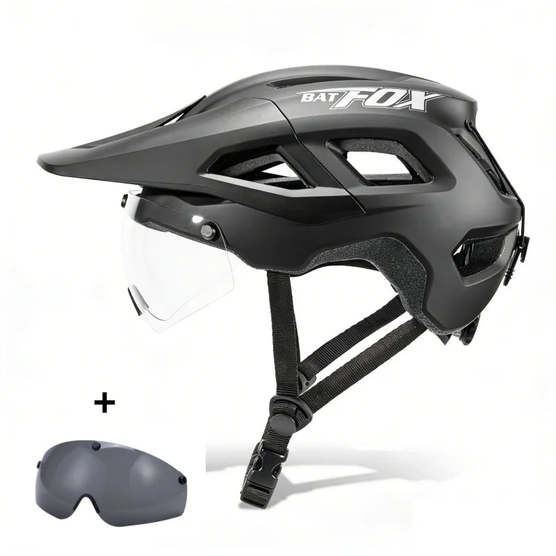Cycling Helmet With Magnetic Lens And Removable Lining