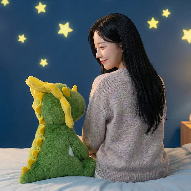 Green Triceratops Dinosaur Plush Stuffed Animal Pillow
