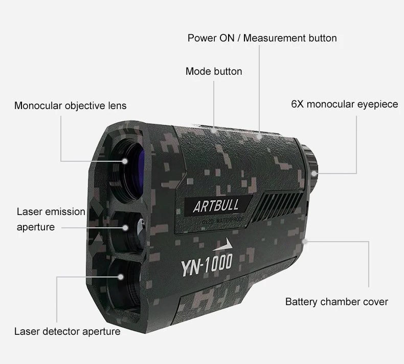 Outdoor Laser Golf Rangefinder for Hunting 1000m 650m Telescope with Flag-Lock Slope Pin Distance Meter Monocular