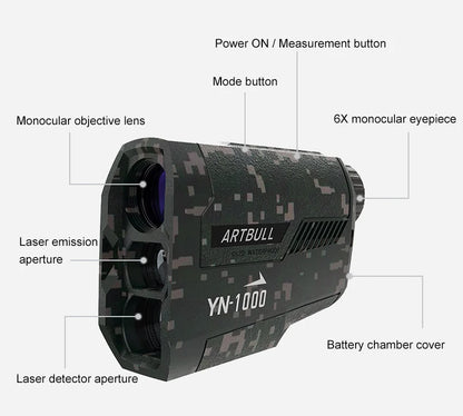 Outdoor Laser Golf Rangefinder for Hunting 1000m 650m Telescope with Flag-Lock Slope Pin Distance Meter Monocular