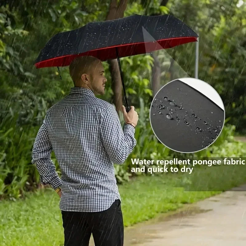 Automatic Folding Umbrella 10 Bone Windproof Sun Rain Protection Business Travel Umbrella