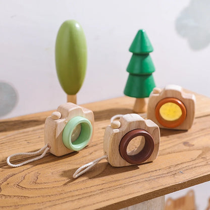 Baby Wood Colorful Camera Kaleidoscope Toys for Children Rainbow Wooden Toys for Children Kids Learning Early Educational Game