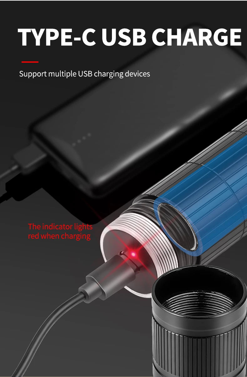 5000LM Professional Diving Flashlight IPX8 Waterproof Underwater LED Torch Rechargeable Dive Light