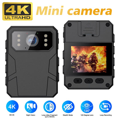 4K HD Mini Camera Police Recorder With Hd Ips Screen Hd Police Body Camera, Can Wear A Portable Body Camera