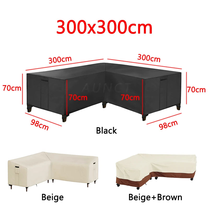 L Shape Corner Outdoor Sofa Cover Waterproof Rattan Corner Furniture Cover V Shape Sofa Table Chair Protective Dust Covers