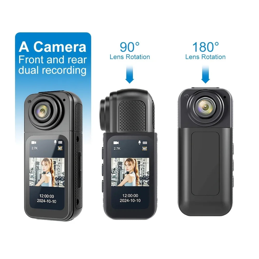 Thumb Action Camera Mini 2.7K Sport Cameras Pocket Cam Instant 180°Angle WIFI Moto Recorder megnetic Attraction Bracket Camera