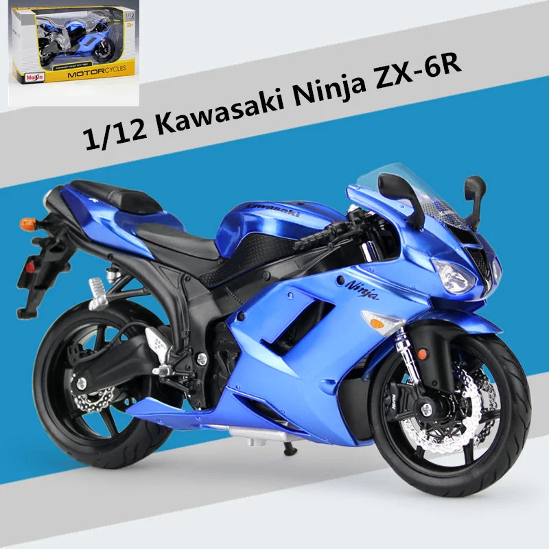 Diecast Kawasaki Ninja ZX6R Racing Motorcycle Model 1 to 12 Scale