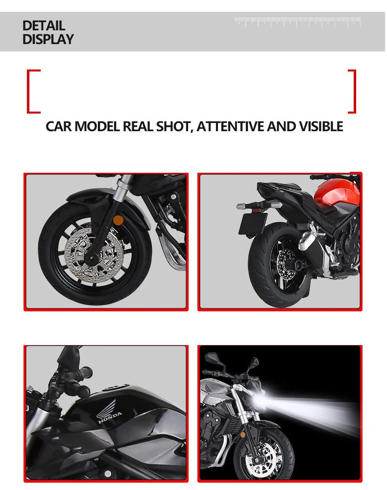 Diecast Honda CB400F Sports Motorcycle Model 1 to 12 Scale