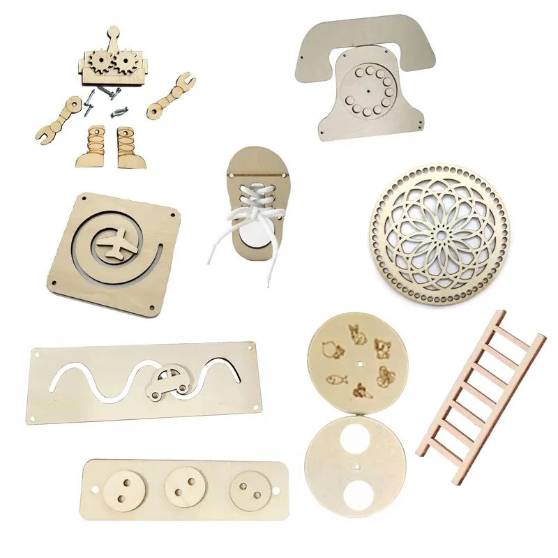 Montessori Activity Busy Board DIY Accessories Material Wooden Toys Busyboard  Early Education Learning Skill Toy Parts