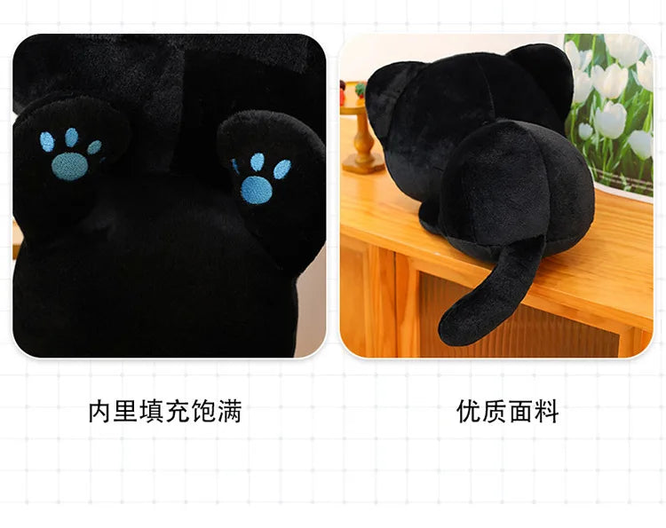 Cute Black Cat Character Plush Stuffed Doll Pillow Toy