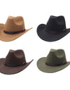 Western Cowboy Hat Versatile Comfortable Roll up Casual Cosplay with Buckle Belt