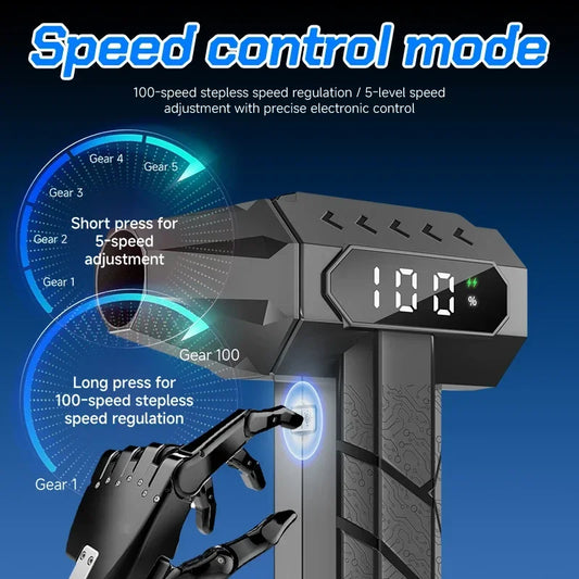 1200000 RPM Turbo Jet Air Blower 15000mAh Rechargeable Air Duster 5 Speed