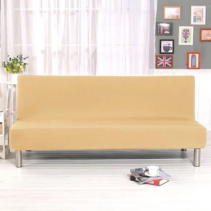 Armless Sofa Covers Elastic Solid Color Sofa Bed Cover Folding Seat Slipcover Dust-proof Stretch Couch Protector for Living Room