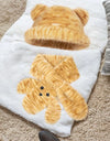 Tiger Printed Hat with Plush Scarf Cap Bear Ears Hat for Cold Weather Travel