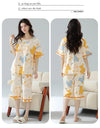 2-Pcs Women’s Summer Cotton Pajama Set – Breathable Short Sleeve Sleepwear with Cute Prints